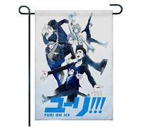 Pour Yuri!!! o-n Ice Drapeau de jardin, Drapeau de jardin balcon terrasse 30x45 cm, Décoration tendance terrasse extérieure(A2,35 * 40cm)