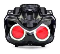 pour YZF R1 pour YZF R6 pour T-MAX530 Série Phare De Moto Phare Personnalisé HID Projecteur Assemblage Phare Ange Diable Œil Lampe Headlight Motorbike(White Red Eyes)