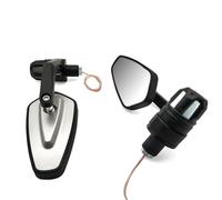 Pour YZF R1 R3 R6 R25 MT07 MT09 FZ07 FZ09 YBR 125 Moto Vue Arrière Guidon Fin Miroirs Rétroviseur Latéral Clignotant compatibles(Argent)