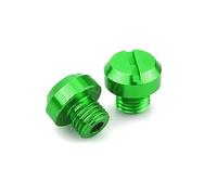 Pour Z400 Z650 Z750 Z800 Z900 Z1000 3 Pièces Moto M10 * 1.25 CNC Miroirs Trou Bouchon Vis Bouchons Couvercle Boulons(Vert)