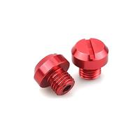 Pour Z400 Z650 Z750 Z800 Z900 Z1000 3 Pièces Moto M10 * 1.25 CNC Miroirs Trou Bouchon Vis Bouchons Couvercle Boulons(Red)