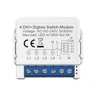 Pour ZigBee 1234 Way Dual Control Switch Module avec commande vocale, calendrier, synchronisation d'état et fonctions de verrouillage (4 gangs)