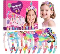 Kit de fabrication de bandeaux Pourbibi 10 pièces pour filles, kits de bricolage pour enfants, accessoires pour cheveux pour filles, cadeaux d'anniversaire pour filles de 3 à 8 ans, jouets pour filles
