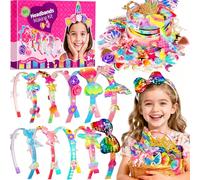 Kit de fabrication de bandeaux Pourbibi 10 pièces pour filles, kits de bricolage pour enfants, accessoires pour cheveux pour filles, cadeaux d'anniversaire pour filles de 3 à 8 ans, jouets pour filles