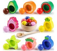 Pourbibi Jouet Enfant 2 Ans | Jeux Montessori 1 an Jeu de Trieur en Bois | Balles dans des Tasses pour Fille Garçon 1 an | Tri des Couleurs Éducation Préscolaire Cadeau Enfant 2 3 Ans