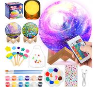 Pourbibi Kit de Peinture Lampe Lune de Veilleuse 3D, Cadeau Fille 6 7 8 9 10 11 12 Ans, Idee Jouet Fille Garcon, Loisirs Créatifs Bricolage Enfant, Kit Anniversaire Fille 6 7 8 9 10 11 12 Ans
