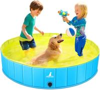Pourbibi Piscine pour Grands Chiens, Bassin de baignade Pliable pour Chien, Baignoire pour Chien antidérapante, pataugeoire pour Enfants et Chiens, 120 x 30 cm