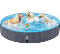 Pourbibi Piscine pour Grands Chiens, Bassin de baignade Pliable pour Chien, pataugeoire pour Chien, Baignoire PVC Portable pour Chien, Piscine pour Chiens Grands et Petits, 160 x 30 cm