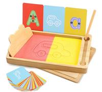 Pourbibi Tablette d'écriture Sable Jouet, pour Filles de 3-7 Ans Tablette Dessin Enfant, Jouets éducatifs Enfant 3 4 5 6 7 Ans, Cadeaux d'anniversaire de Noël pour Filles Garçons(2 Couleurs Sable)