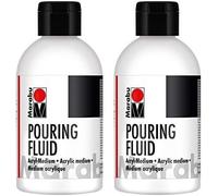 Pouring Fluid Acrylique Liquide, Médium De Lissage Fluide, Technique De La Peinture Fluide Et Coulées - Améliore Les Propriétés De Dégradé Des Peintures Acryliques, Ne Jaunit Pas (Lot De 2)