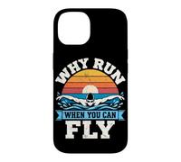 Pourquoi Courir Quand Vous Pouvez Voler Natation Retro Swimmer Swim Coque pour iPhone 14