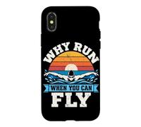 Pourquoi Courir Quand Vous Pouvez Voler Natation Retro Swimmer Swim Coque pour iPhone X/XS
