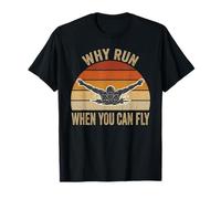 Pourquoi Courir Quand Vous Pouvez Voler Un Nageur Amusant avec Papillon T-Shirt