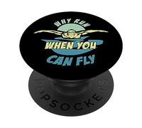 Pourquoi Courir Quand Vous Pouvez Voler Un Nageur Papillon PopSockets PopGrip Adhésif