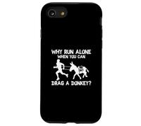 Pourquoi courir seul quand vous pouvez faire glisser un âne drôle Burro Racing Coque pour iPhone SE (2020) / 7 / 8