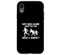 Pourquoi courir seul quand vous pouvez faire glisser un âne drôle Burro Racing Coque pour iPhone XR
