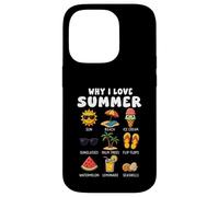 Pourquoi J'aime la crème glacée Summer Beach Sun pour garçons, Filles et Enfants Coque pour iPhone 14 Pro