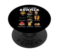Pourquoi J'aime la crème glacée Summer Beach Sun pour garçons, Filles et Enfants PopSockets PopGrip Adhésif