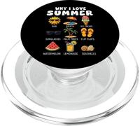 Pourquoi J'aime la crème glacée Summer Beach Sun pour garçons, Filles et Enfants PopSockets PopGrip pour MagSafe