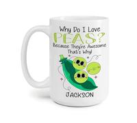 Pourquoi J'Aime Les Petits Pois Mug Céramique Tasse À Thé Durable Tasse À Café Cadeau Mignon Pour Noël Anniversaire Pâques 330Ml