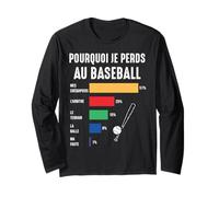 Pourquoi Je berds au Baseball Joueur Baseballeur Fans Humour Manche Longue