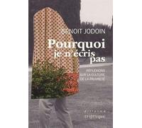 Pourquoi je n'écris pas. Réflexions sur la culture de la pauvreté
