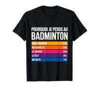 Pourquoi Je Perds Au Badminton Humour Sport T-Shirt