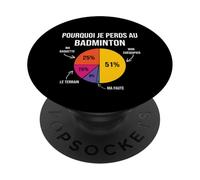 Pourquoi Je perds au Badminton Joueur de Badminton Bad Drôle PopSockets PopGrip Adhésif