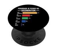 Pourquoi Je perds au Badminton Joueur de Badminton Bad Drôle PopSockets PopGrip Adhésif