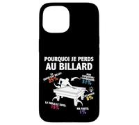 Pourquoi Je perds au Billard Joueur Billardiste Humour Coque pour iPhone 15