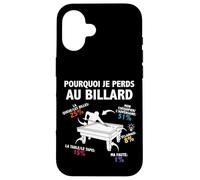 Pourquoi Je perds au Billard Joueur Billardiste Humour Coque pour iPhone 16