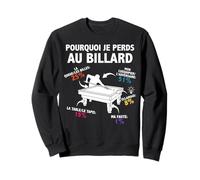 Pourquoi Je perds au Billard Joueur Billardiste Humour Sweatshirt