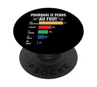 Pourquoi Je perds au Football Footballeur Joueur de Foot PopSockets PopGrip Adhésif