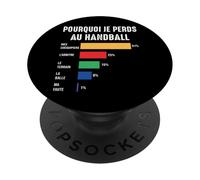 Pourquoi Je perds au Hand Handball Joueur Handballeur Drôle PopSockets PopGrip Adhésif