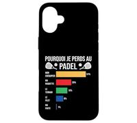 Pourquoi Je perds au Padel Padeliste pade Joueur Fans Humour Coque pour iPhone 16 Plus