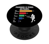 Pourquoi Je perds au Padel Padeliste pade Joueur Fans Humour PopSockets PopGrip Adhésif