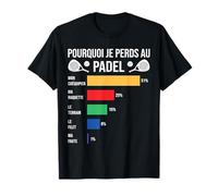 Pourquoi Je perds au Padel Padeliste pade Joueur Fans Humour T-Shirt