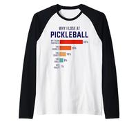 Pourquoi Je perds au Pickleball Player Funny Pickleballers Manche Raglan