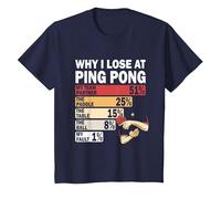 Pourquoi Je perds au ping-Pong Tennis de Table Funny My Fault T-Shirt, Enfant, Bleu Marine, 8 Ans