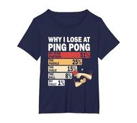 Pourquoi Je perds au ping-Pong Tennis de Table Funny My Fault T-Shirt, Femme Grandes Tailles, Bleu Marine, 1X