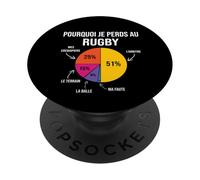 Pourquoi Je perds au Rugby Joueurs de Rugby Amateur Humour PopSockets PopGrip Adhésif