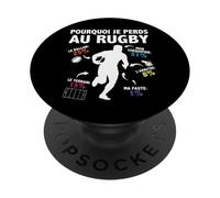 Pourquoi Je perds au Rugby Joueurs de Rugby Amateur Humour PopSockets PopGrip Adhésif