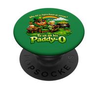 Pourquoi Le Leprechaun va Dehors Papa Blague Jour de la Saint-Patrick PopSockets PopGrip Adhésif