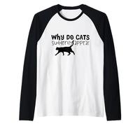 Pourquoi Les Chats apparaissent-Ils soudainement - Funny Cat Lover Manche Raglan