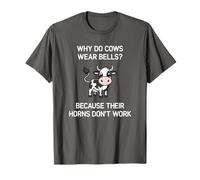 Pourquoi les vaches portent des cloches, drôles, blagues, sarcastiques T-Shirt