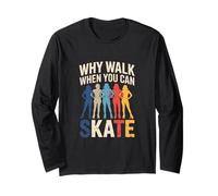 Pourquoi marcher quand on peut faire du patin à roulettes rétro pour femme Manche Longue