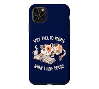Pourquoi Parler aux Gens Quand J'Ai des Livres Mignon Chat lisant EduEly Coque pour iPhone 11 Pro Max