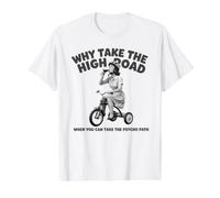 Pourquoi Prendre la Grande Route Quand Vous Pouvez Prendre Le Chemin Psycho T-Shirt Graphique avec Valeur, Homme, Blanc, S