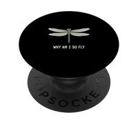 Pourquoi suis-Je si Volant ? Discours drôle de Libellule PopSockets PopGrip Adhésif