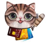 Pourse à changement d'animal pour pièces - Catroon Caton Poux de peluche, petit sac rangement doux, style compact portable, finition glissière sécurisée | Beau monnaie clés cartes bijoux d'anniversair